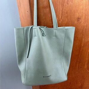 Montana West Sage Green Pebbled Leather Tote